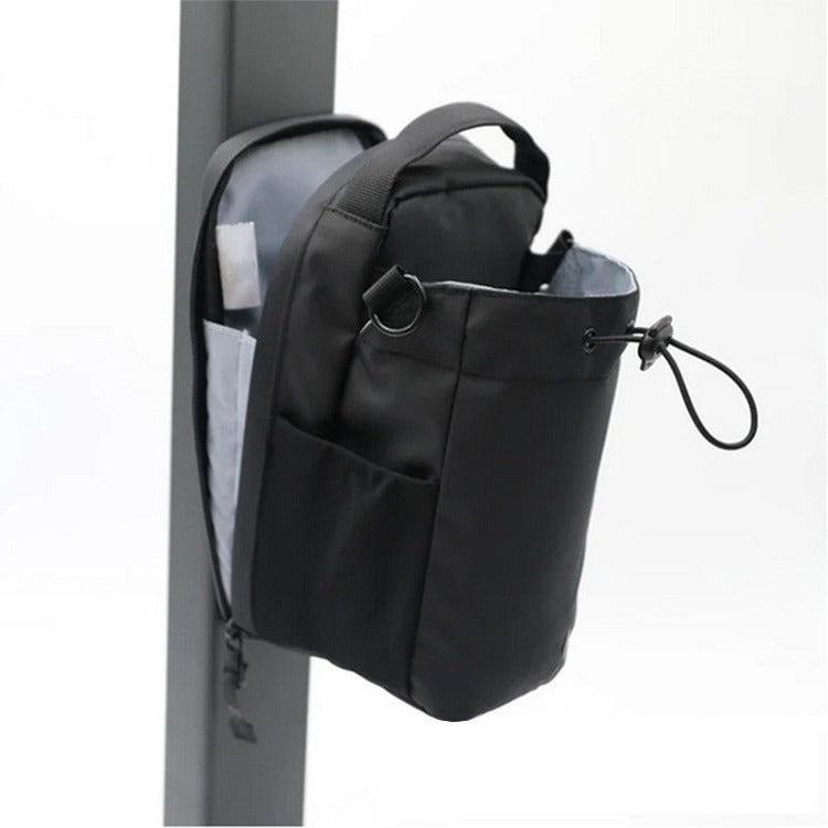 Portable crossbody bag with water cup bags