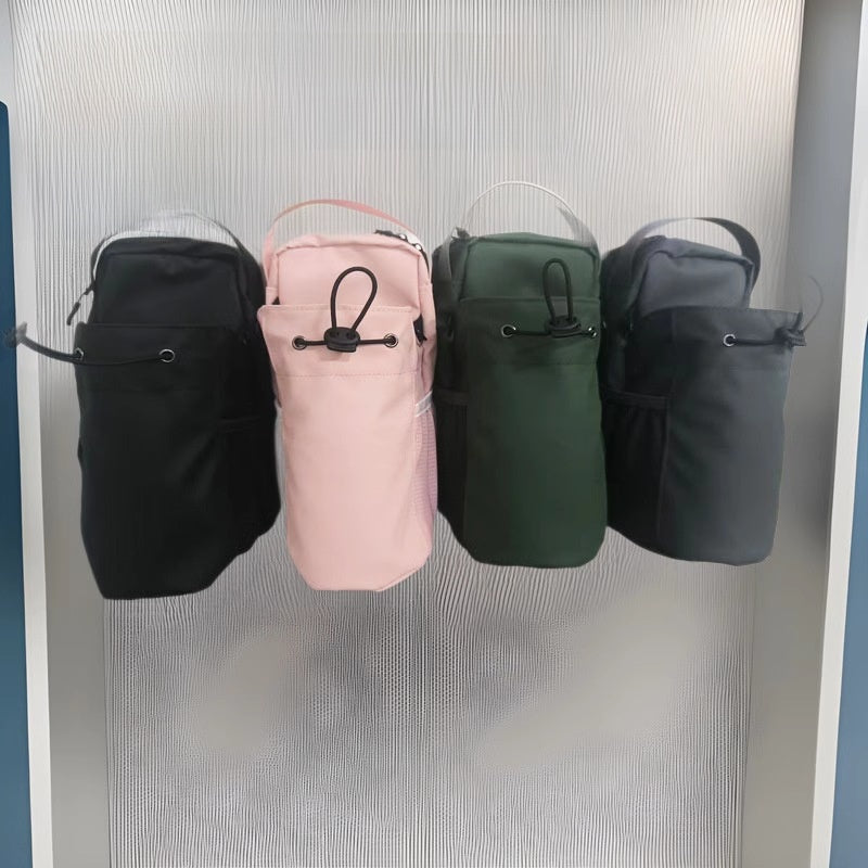 Portable crossbody bag with water cup bags