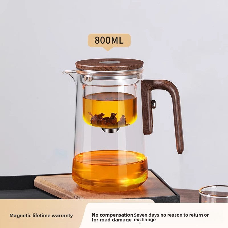 Faucet-type tea kettle with separate water and tea flow