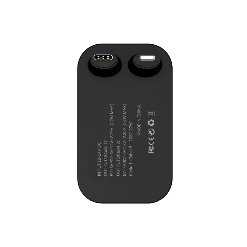 100W Super Fast Car Charger with Retractable Cable