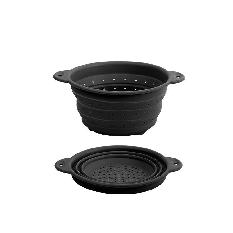 Silicone Drain Basket Stainless Steel Folding Drain Basket