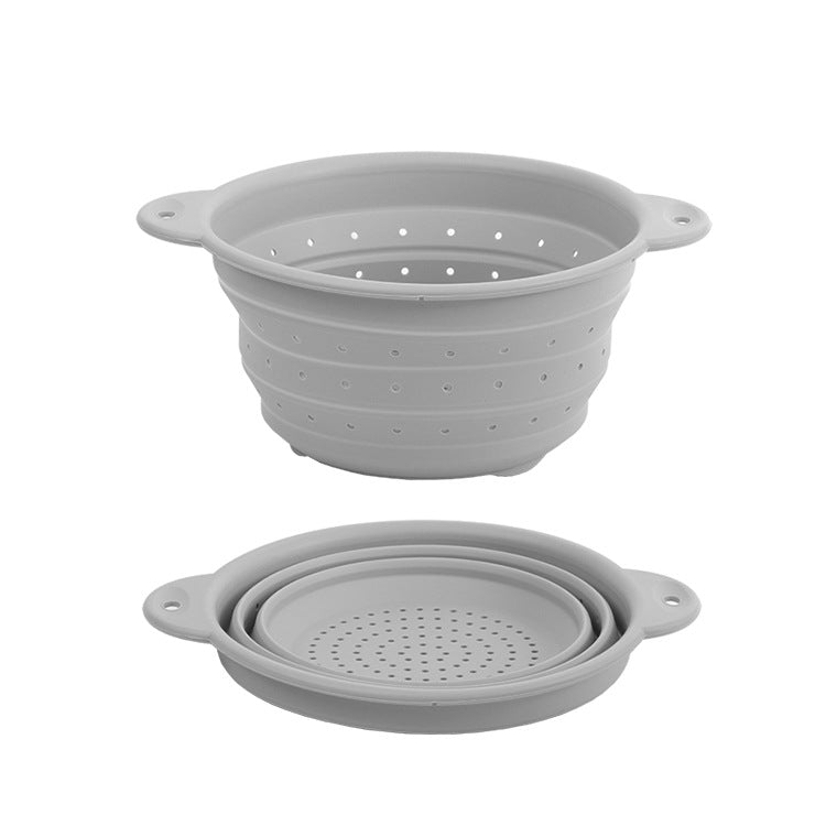 Silicone Drain Basket Stainless Steel Folding Drain Basket