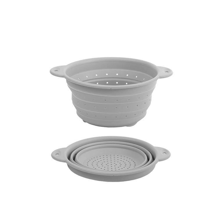 Silicone Drain Basket Stainless Steel Folding Drain Basket