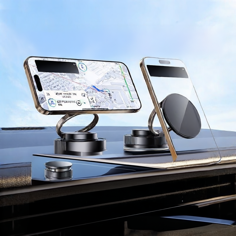 Vacuum Suction: Uses a suction cup for stable placement on the dashboard