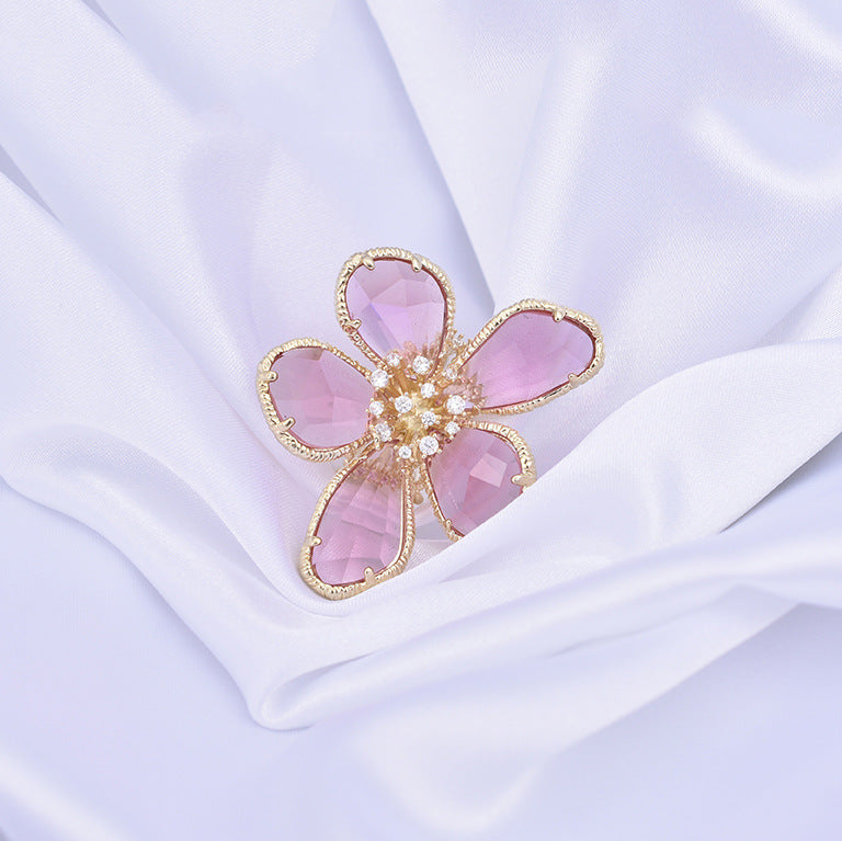 Crystal flower ring