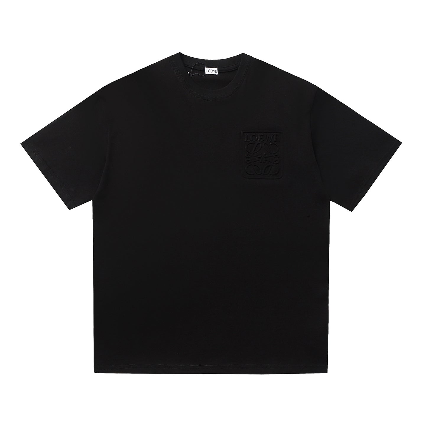 High-Quality Embossed Cotton T-shirt for Men and Women, Casual Crewneck Short Sleeve