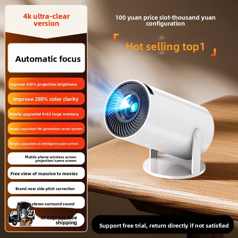 4K projectors do not require screens and are small and portable