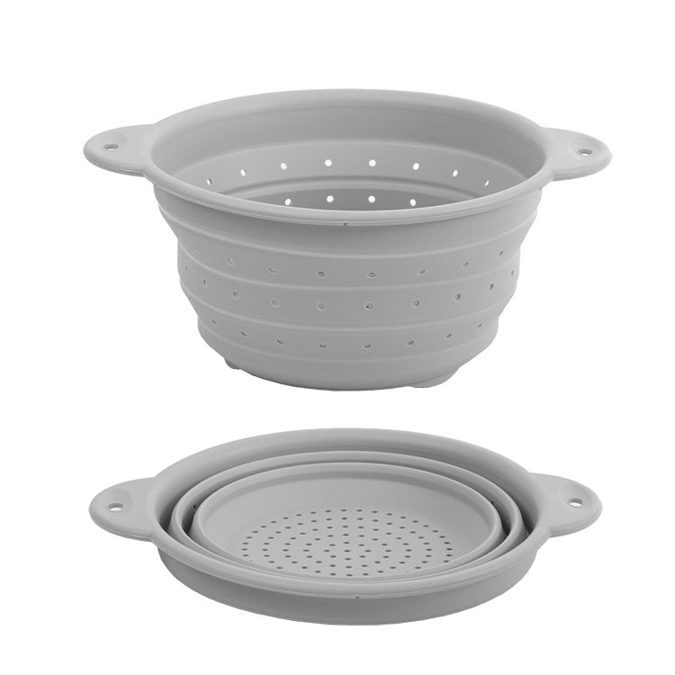 Silicone Drain Basket Stainless Steel Folding Drain Basket