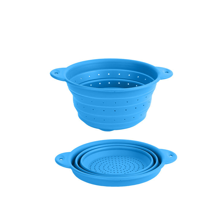 Silicone Drain Basket Stainless Steel Folding Drain Basket