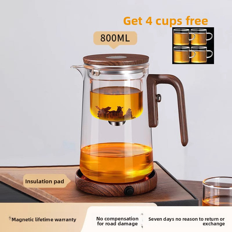 Faucet-type tea kettle with separate water and tea flow