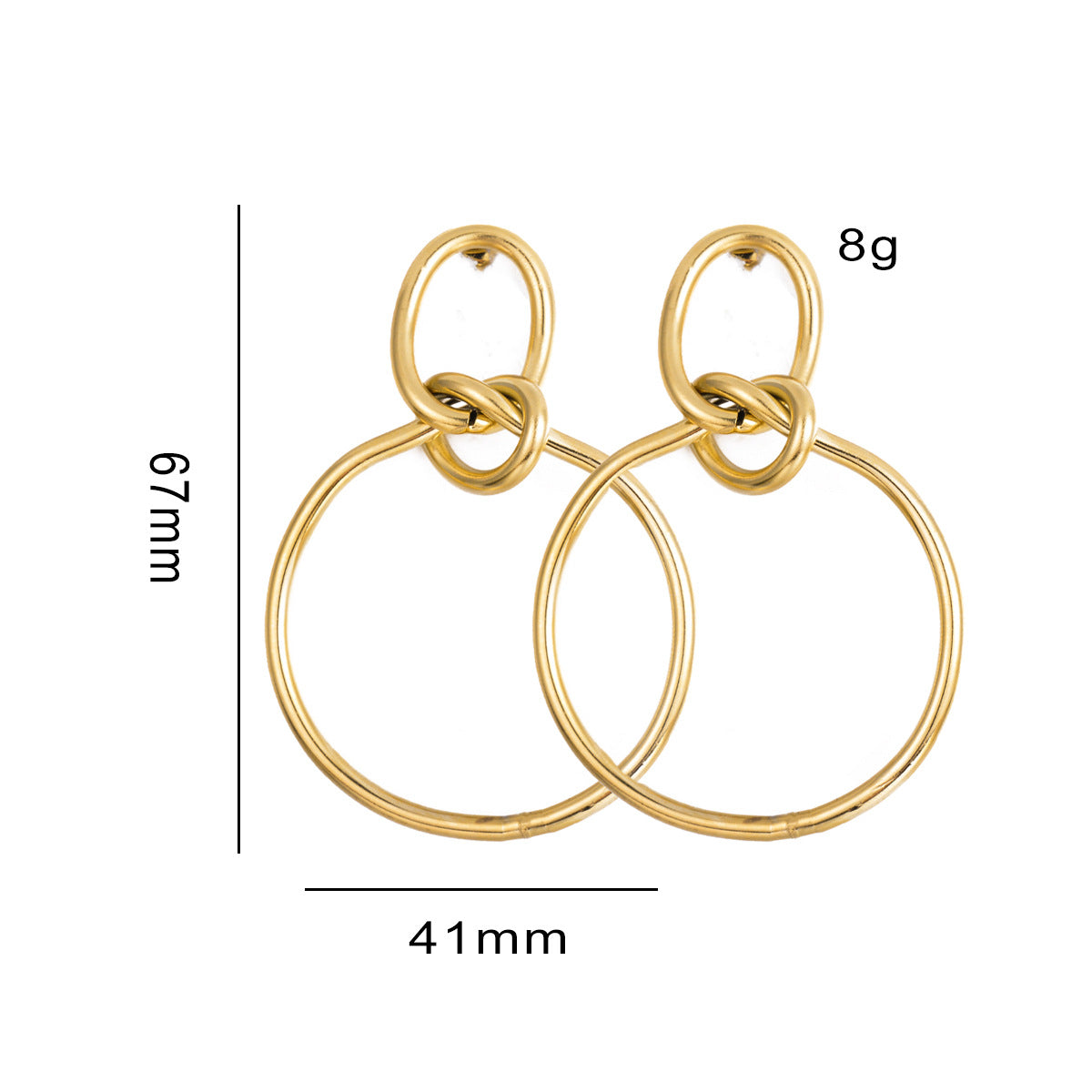 Twisted knot ring earrings