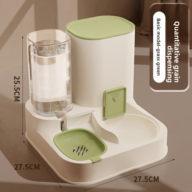 Cat double-bowl automatic drinking and feeding integrated device