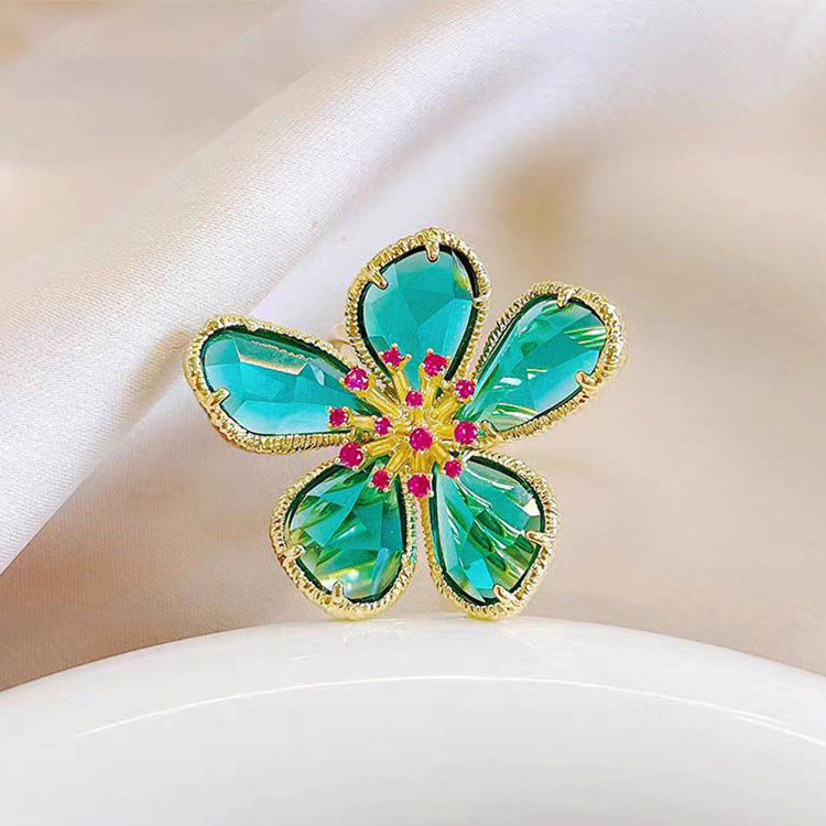 Crystal flower ring