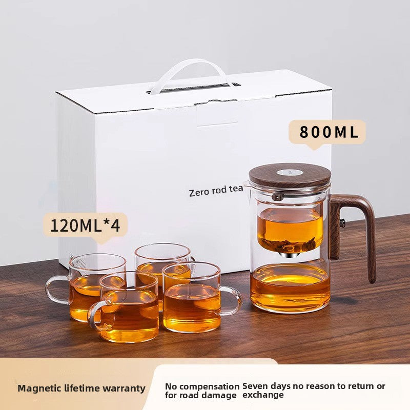 Faucet-type tea kettle with separate water and tea flow