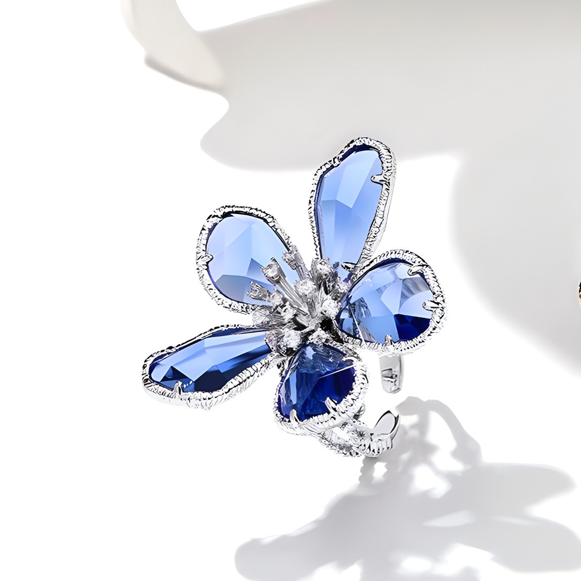 Crystal flower ring