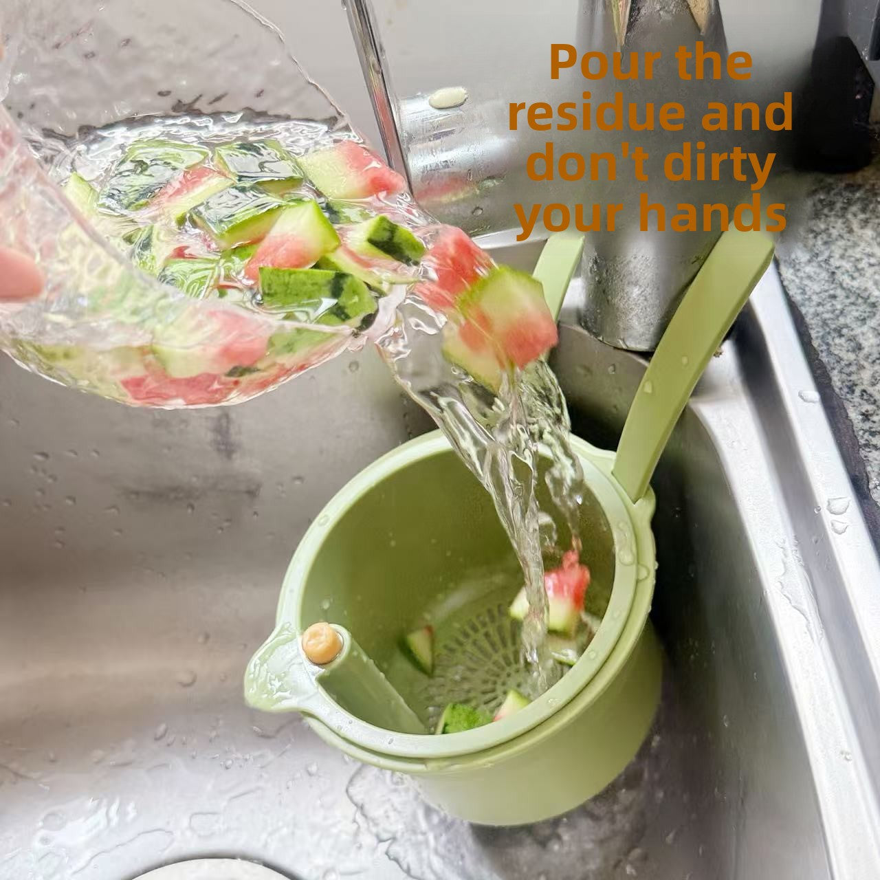 Kitchen sink draining hanging bag