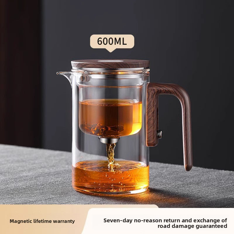 Faucet-type tea kettle with separate water and tea flow