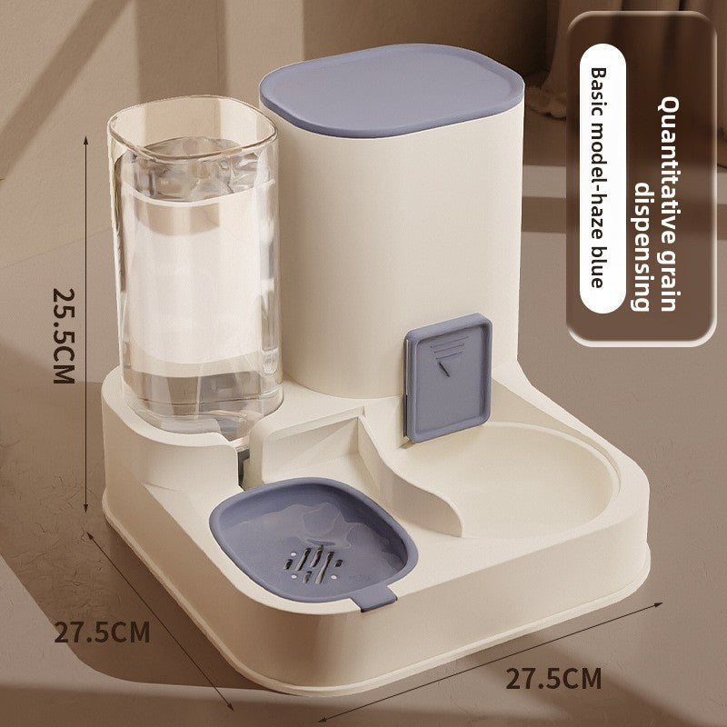 Cat double-bowl automatic drinking and feeding integrated device
