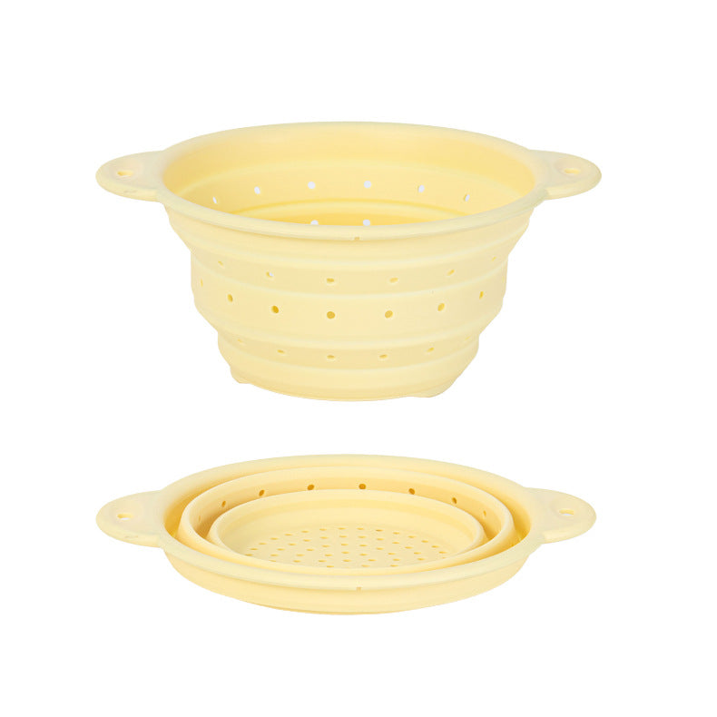 Silicone Drain Basket Stainless Steel Folding Drain Basket