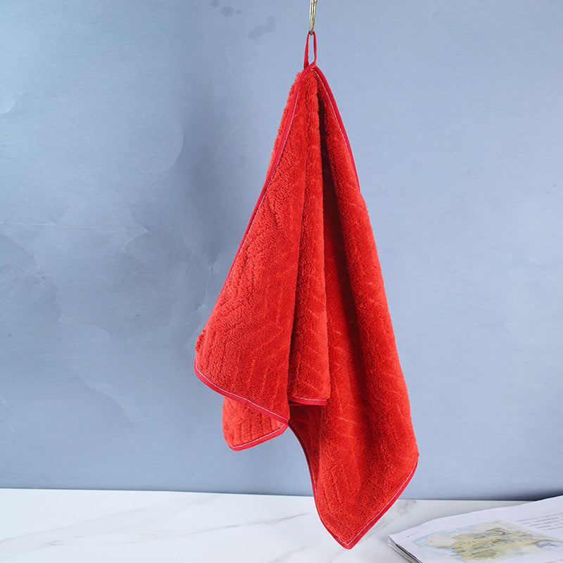 Soft Coral Fleece Towel and Bath Towel Set