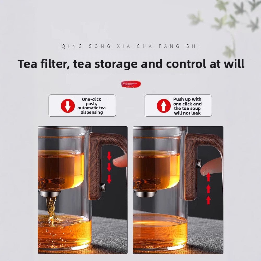 Faucet-type tea kettle with separate water and tea flow