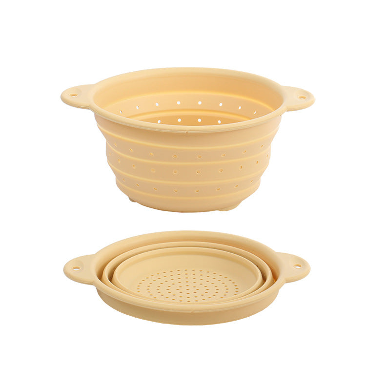 Silicone Drain Basket Stainless Steel Folding Drain Basket