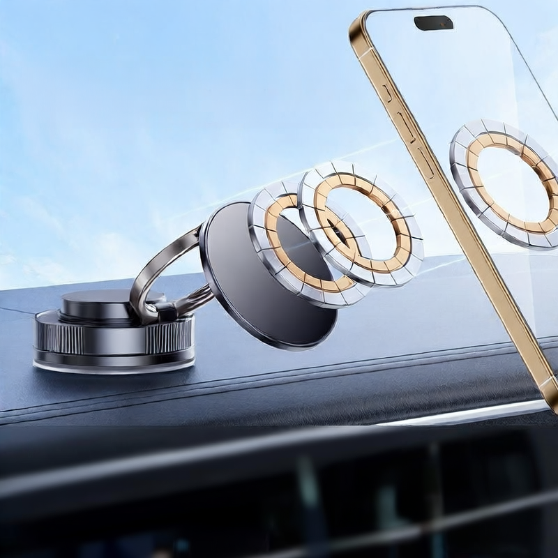 Vacuum Suction: Uses a suction cup for stable placement on the dashboard