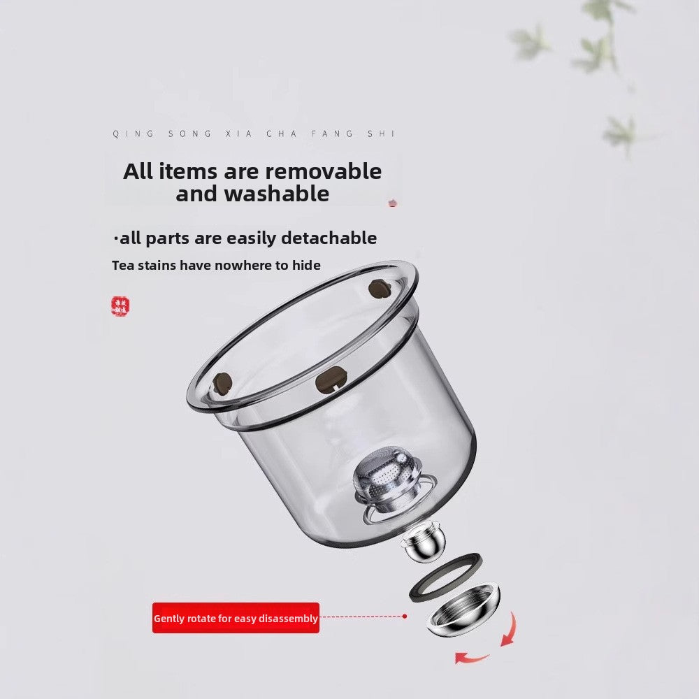 Faucet-type tea kettle with separate water and tea flow