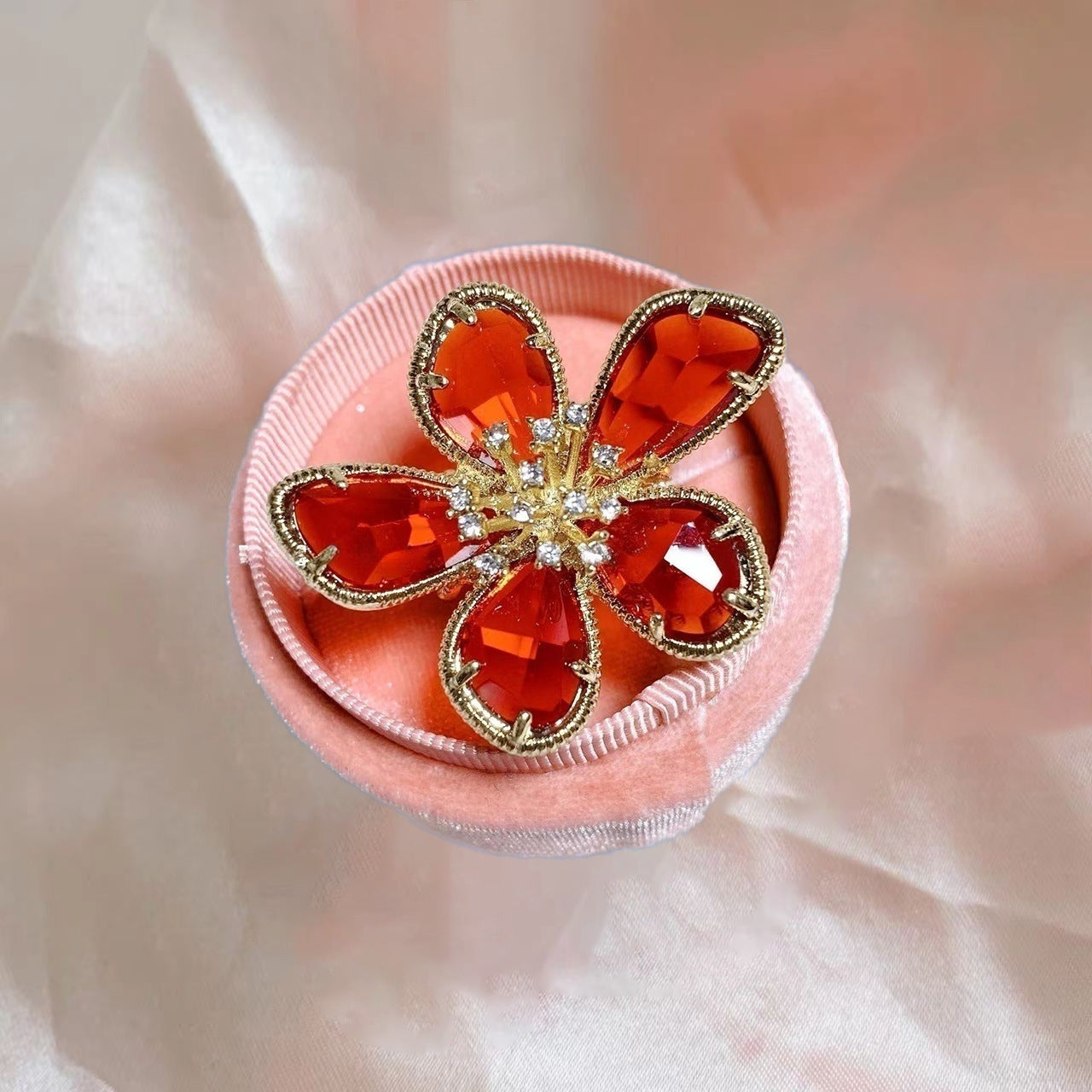 Crystal flower ring