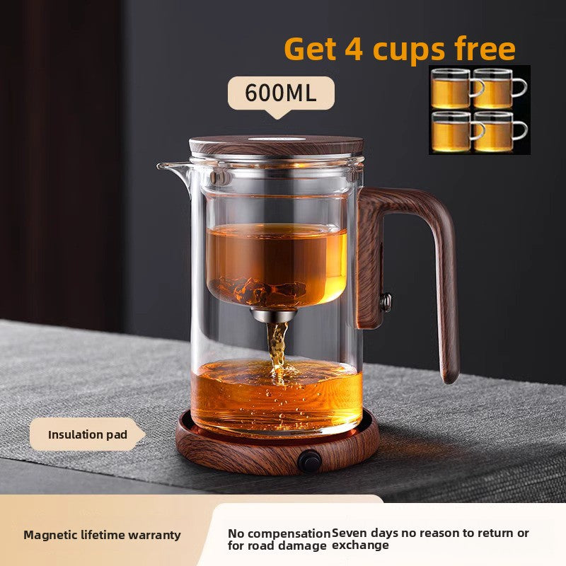 Faucet-type tea kettle with separate water and tea flow