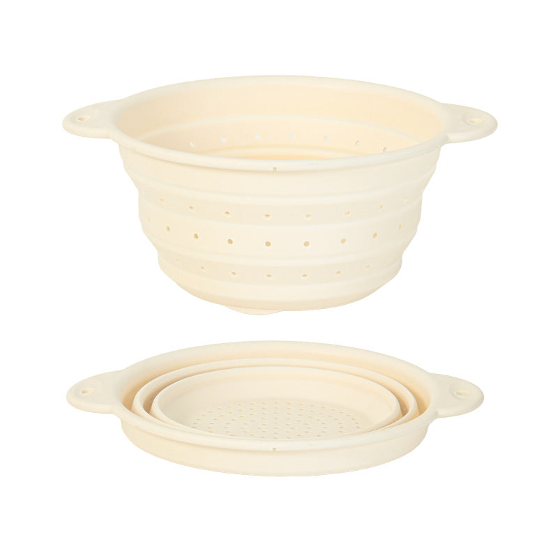 Silicone Drain Basket Stainless Steel Folding Drain Basket
