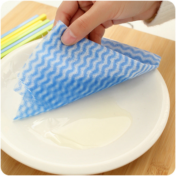 Korean-Style Non-Woven Disposable Dish Cloth ? Wave Pattern (50 Pieces)
