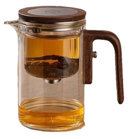 Faucet-type tea kettle with separate water and tea flow