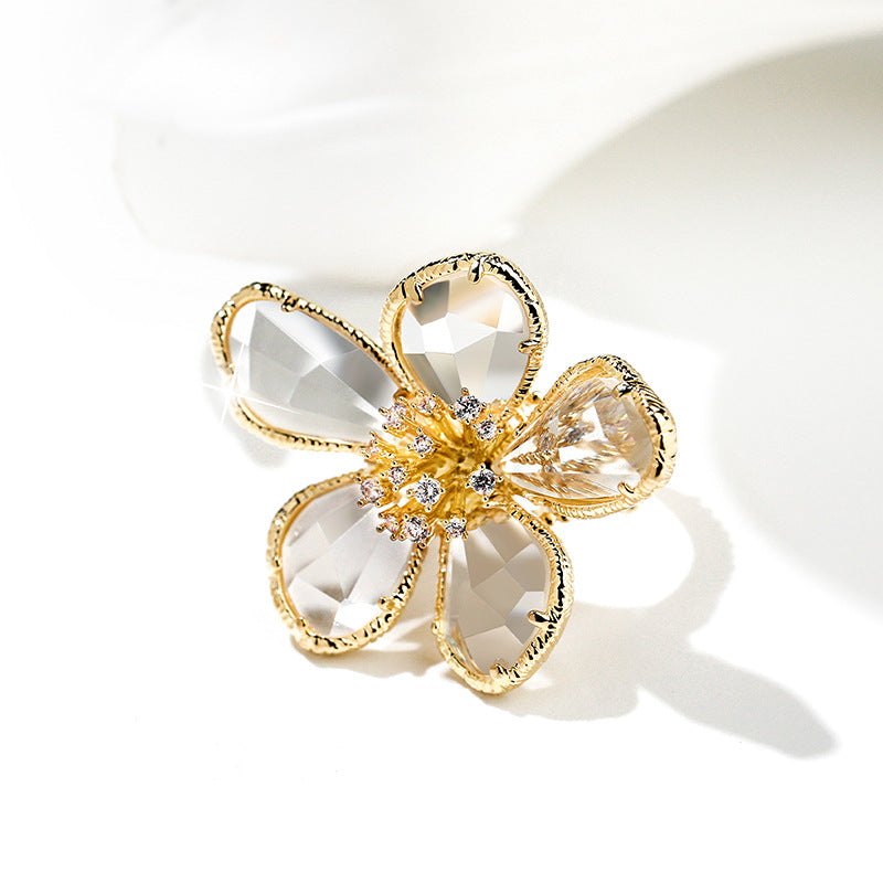 Crystal flower ring
