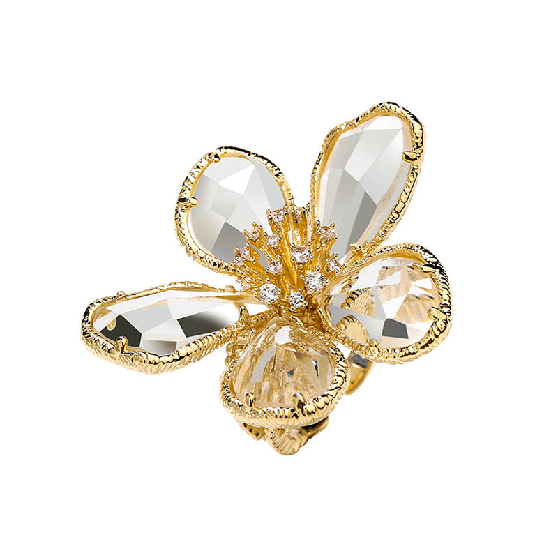 Crystal flower ring