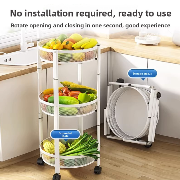 Rotatable kitchen storage rack