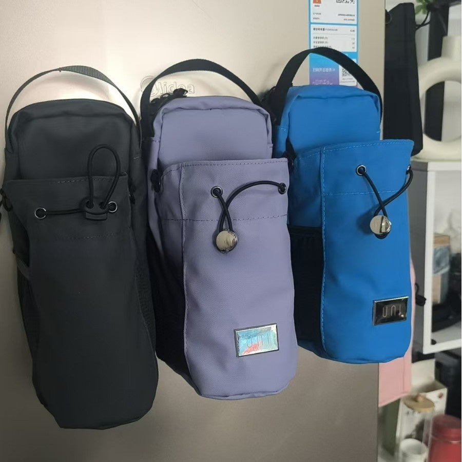 Portable crossbody bag with water cup bags