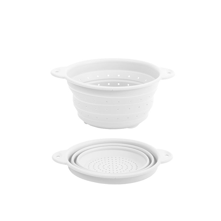 Silicone Drain Basket Stainless Steel Folding Drain Basket