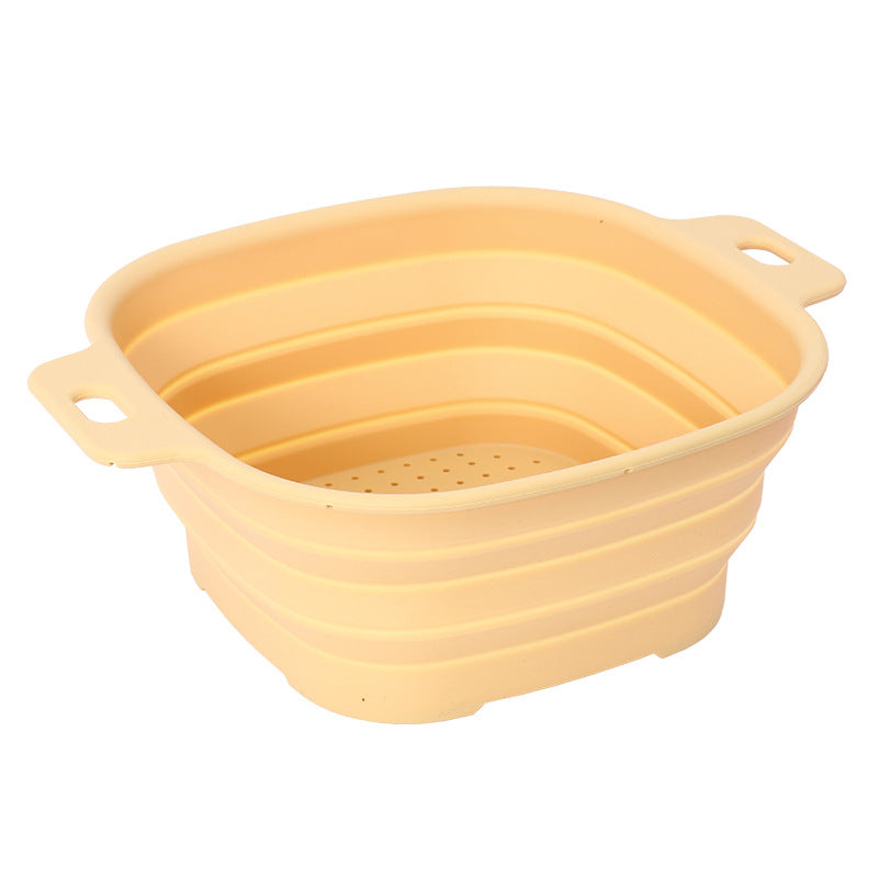 Silicone Drain Basket Stainless Steel Folding Drain Basket