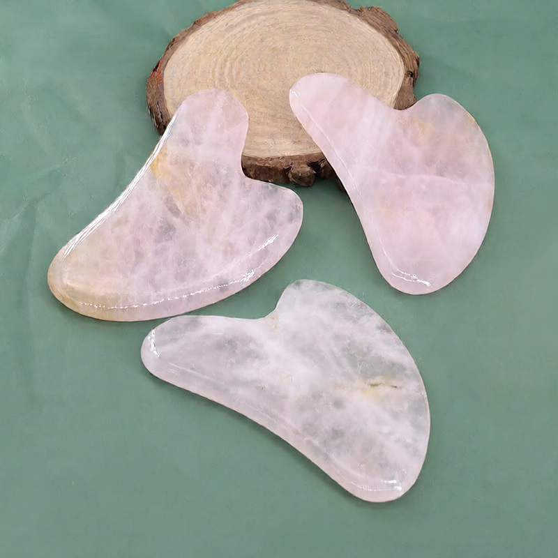 Pink Crystal Massage Roller and Scraper Set for Relaxation