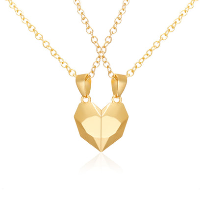 Magnetic Split Heart Couple Necklace