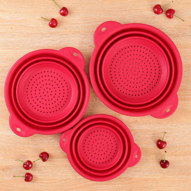 Silicone Drain Basket Stainless Steel Folding Drain Basket