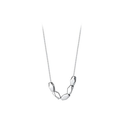 New Geometric Transfer Beads Bean Necklace Women's Korean Style Light Luxury Simple Niche Design Light Luxury Clavicle Chain