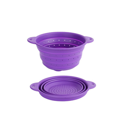 Silicone Drain Basket Stainless Steel Folding Drain Basket