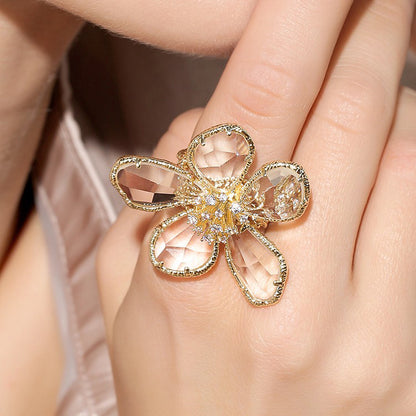 Crystal flower ring
