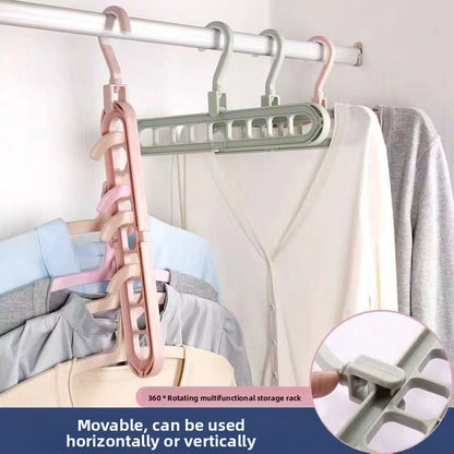 Multi-functional nine-hole drying rack household drying clothes storage artifact horizontal and vertical dual-purpose rack hanging to save space