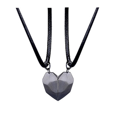 Magnetic Split Heart Couple Necklace