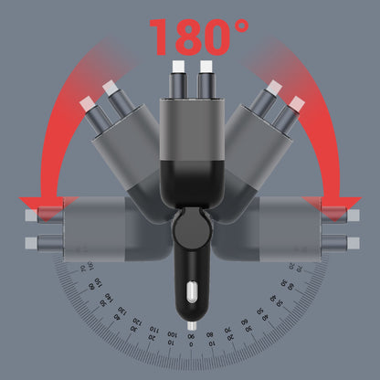 100W Super Fast Car Charger with Retractable Cable