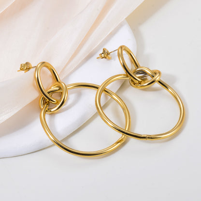 Twisted knot ring earrings