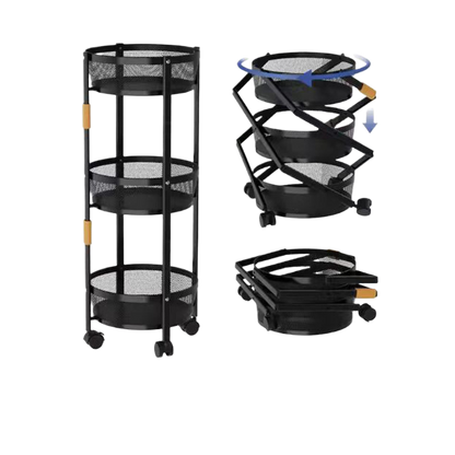 Rotatable kitchen storage rack